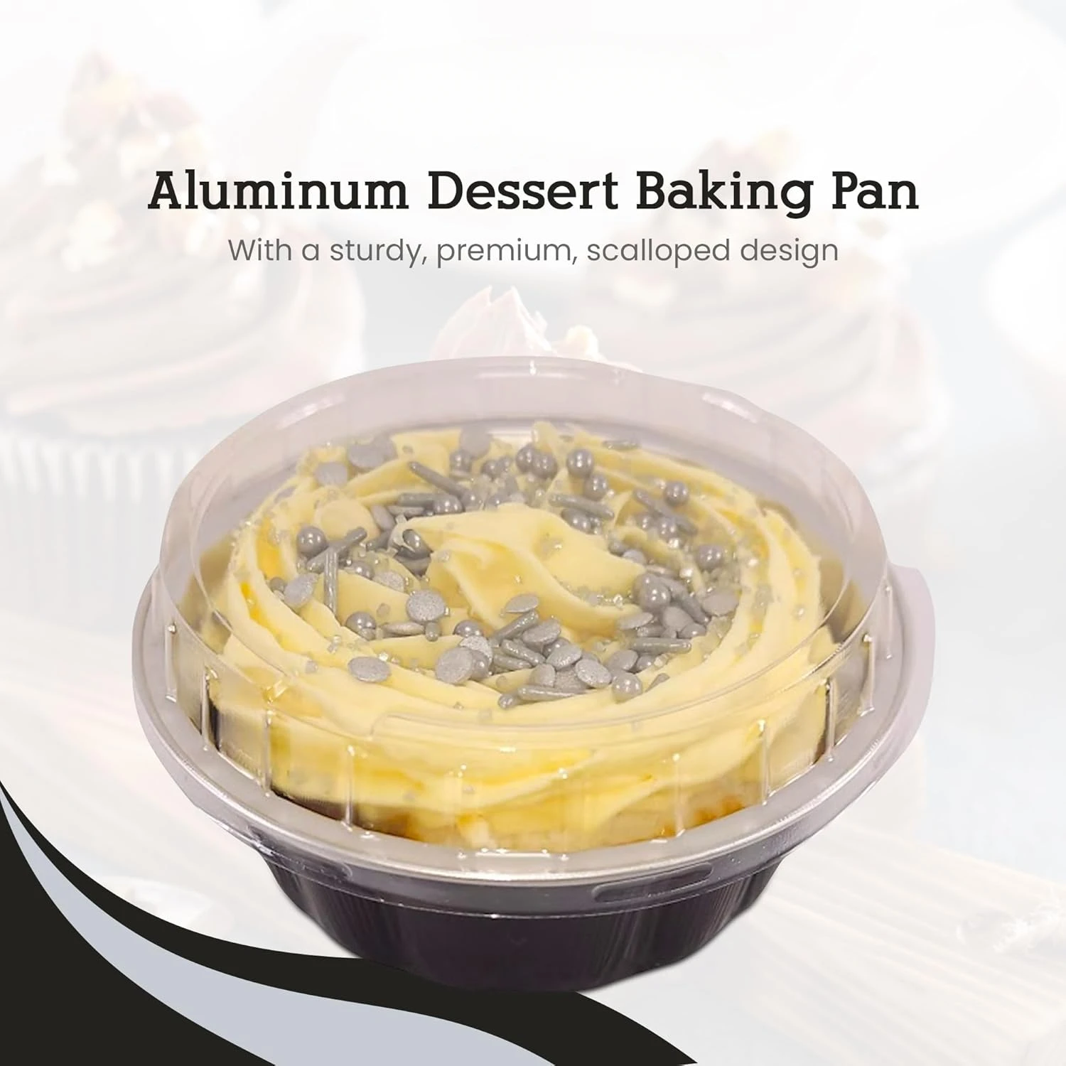 Disposable Colored Aluminum Dessert Baking Pan with Lid - 8 Ounces Round Cake Pan Perfect for Baking, Cake Cup for