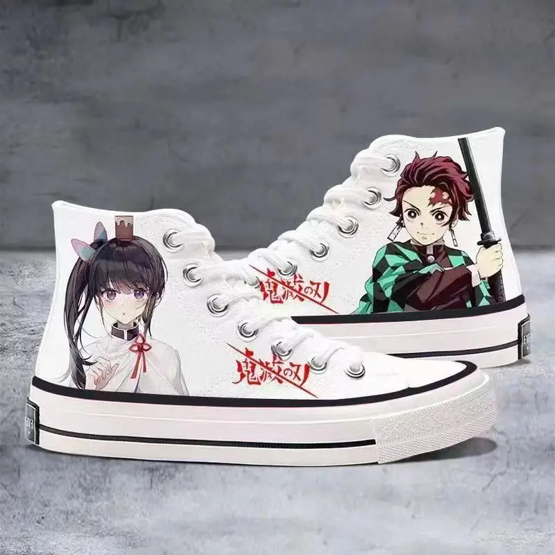 

Anime Demon Slayer Tsuyuri Kanawo Kamado Tanjirou Cosplay Fashion Canvas Shoes For Men Women Boy Girl Unisex Halloween Gift