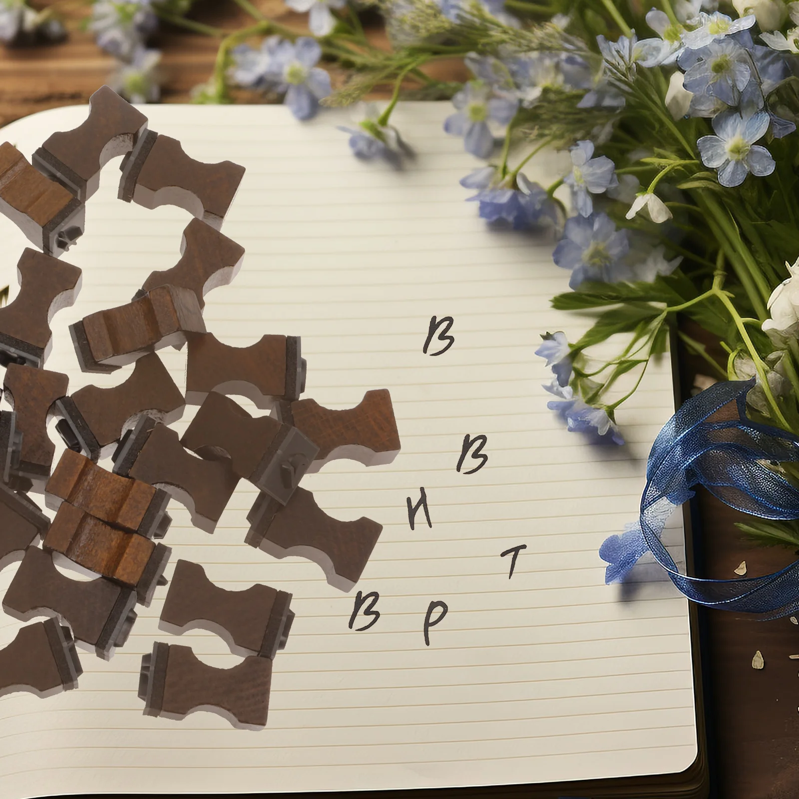 

1Set Small Wood Stamps for Crafting Scrapbook Album Decor DIY Art Projects Clear Alphabet Stamp Set Classic Design