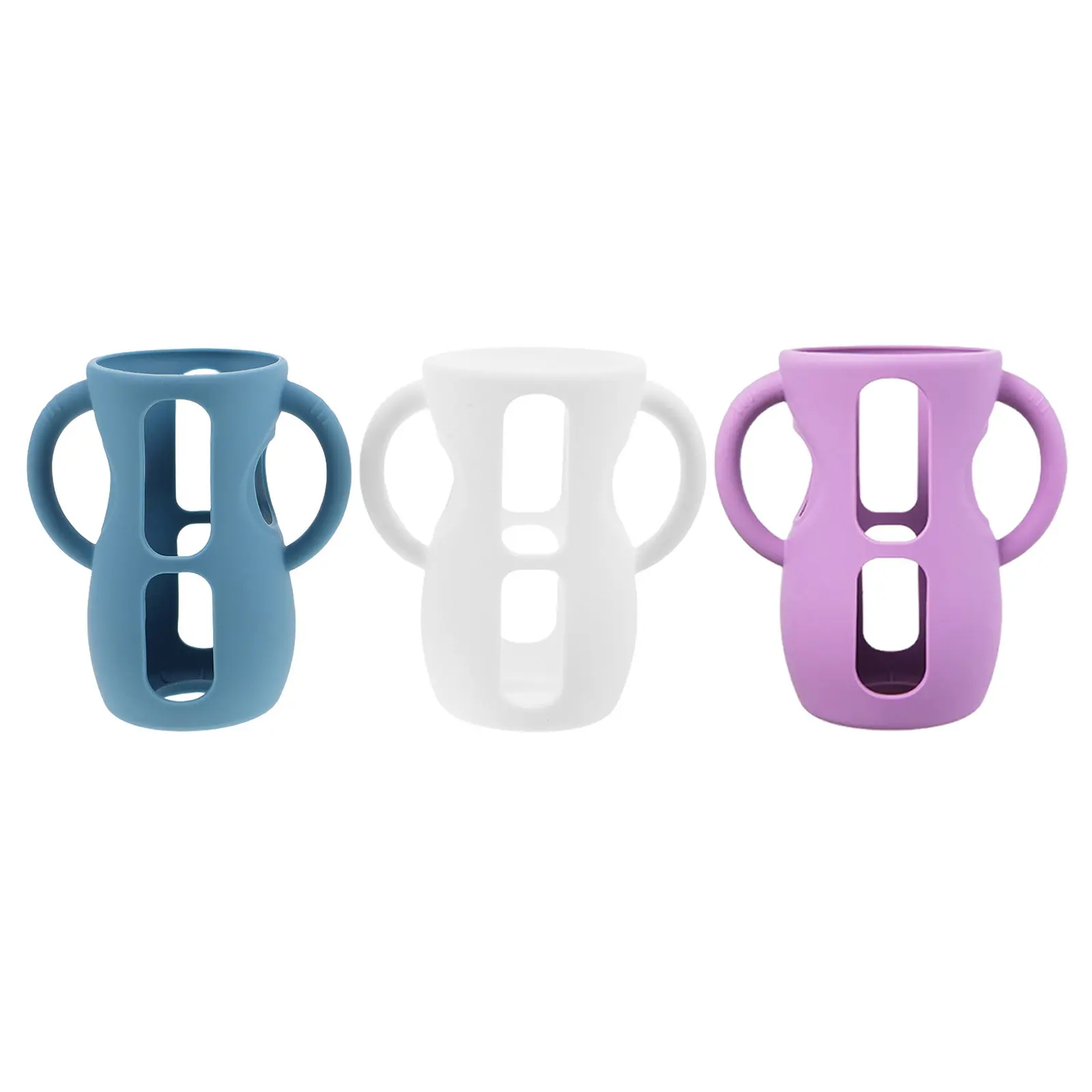 

Набор из 3 силиконовых чехлов для детских бутылочек с ручками, для стеклянных бутылочек 240 мл, защита от падений, термоизоляция, удобно брать в дорогу