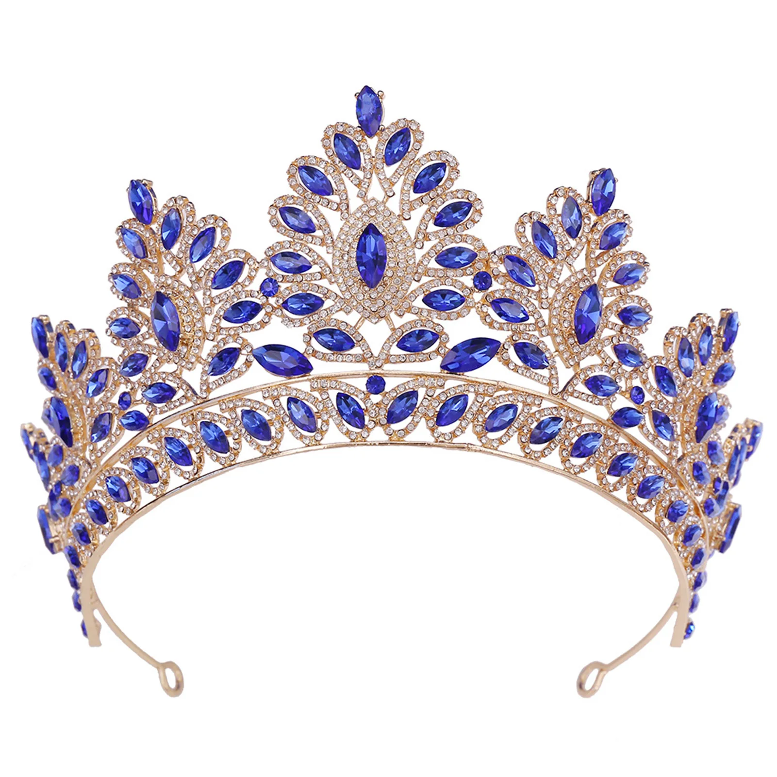 Wedding Headbands Crown Non-Slip Shiny Rhinestones Styling Crown Headpieces Costume Party Headdress