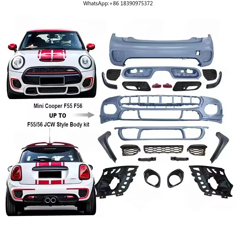 For Mini Cooper F55 & F56 JCW Style Body Kit 2014-2020 Year ABS Rear & Front Bumper Assembly Plastic Bodykit for Left Position