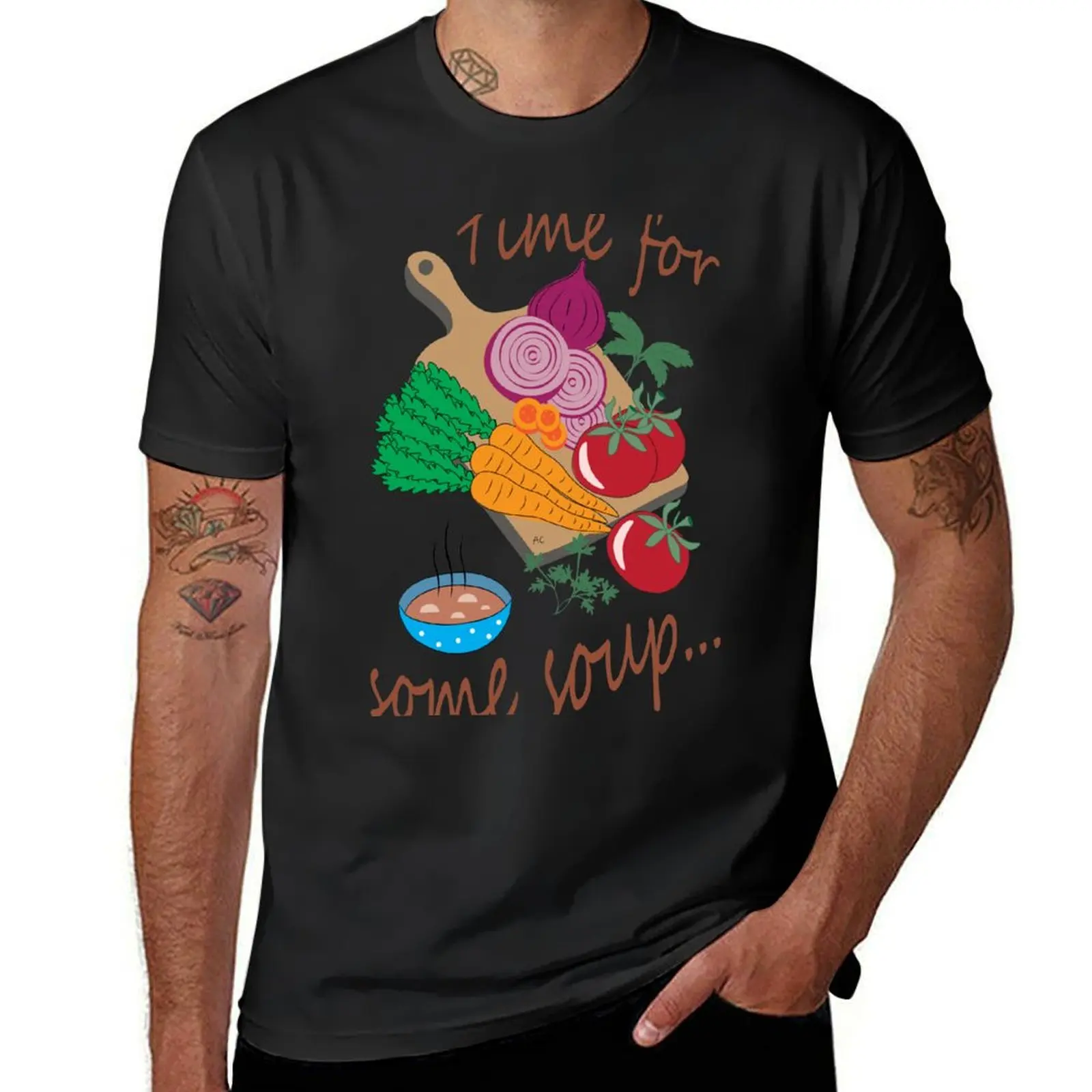 Time for some soup ! T-Shirt blanks quick-drying tops mens graphic t-shirts funny