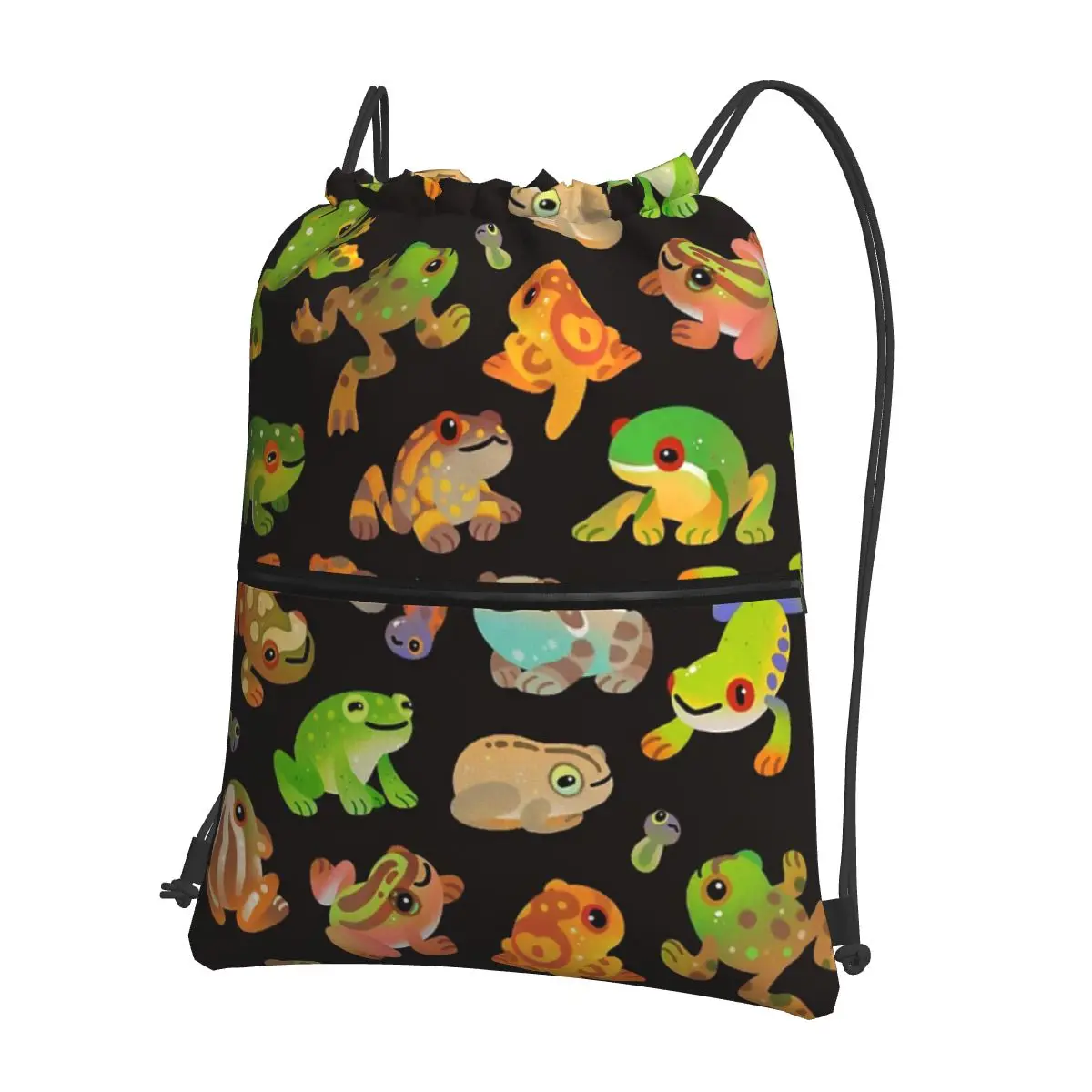 Tree Frog-Mochilas portáteis escuras, Drawstring Bag, Bundle Pocket, sapatos, moda, estudantes