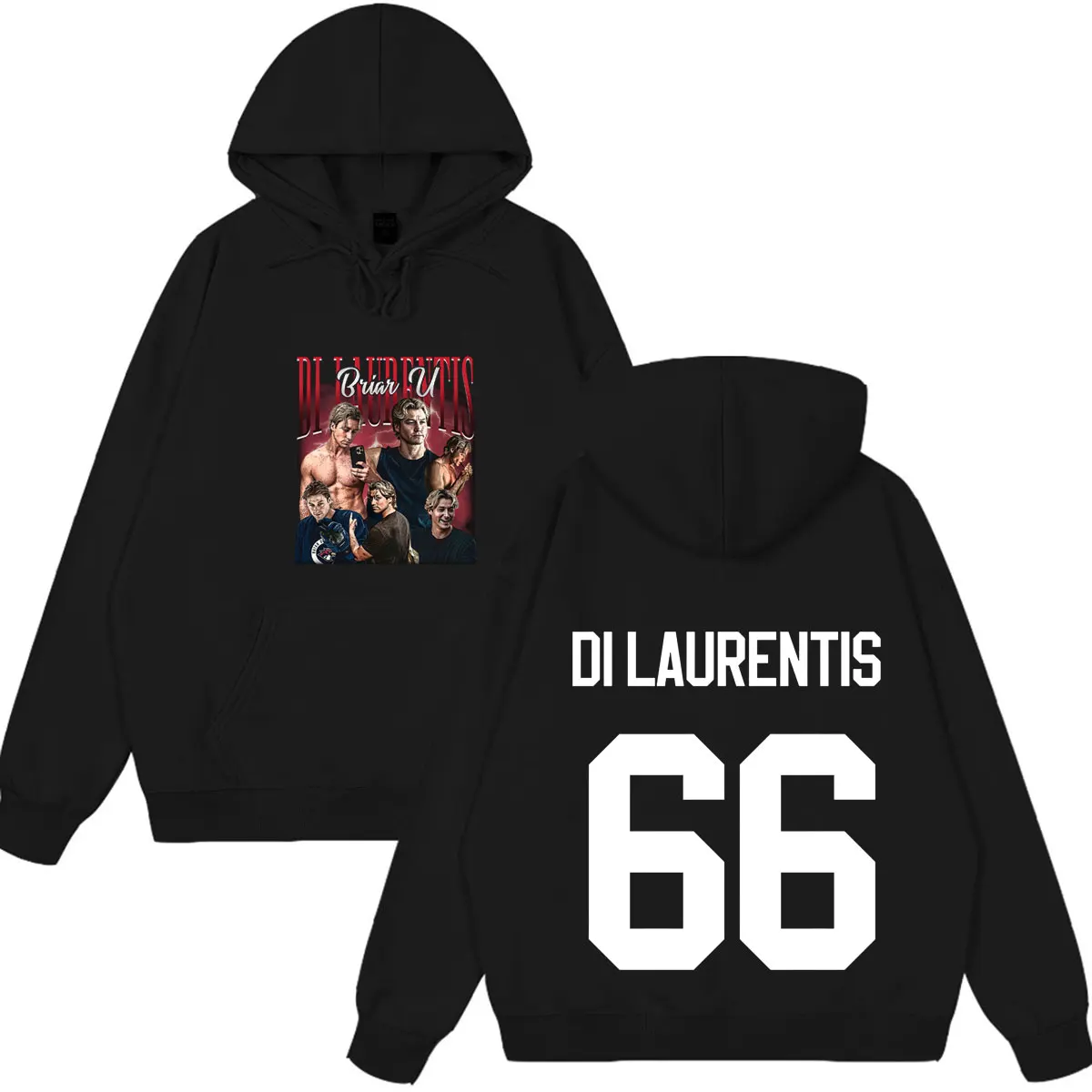 

Off Campus Di Laurentis 66 Hoodies Briar University Hockey Men's Women Fashion Clothes Winter Fleece Tops Long Sleeve Streetwear