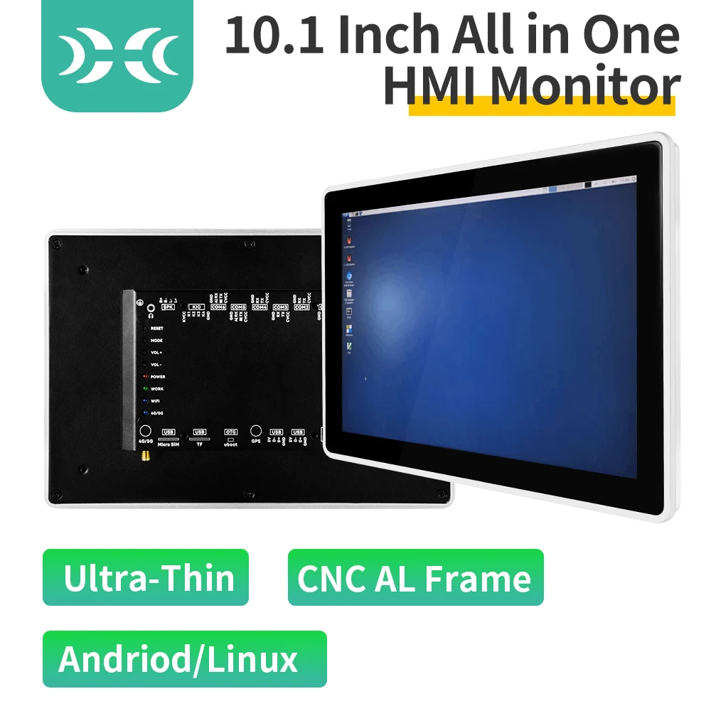 IXHUB Industrial Grade All in One Embedded Capacitive Touch Screen Open Frame Monitor RS232 RS485 TTL Android 11 Linux Ubuntu