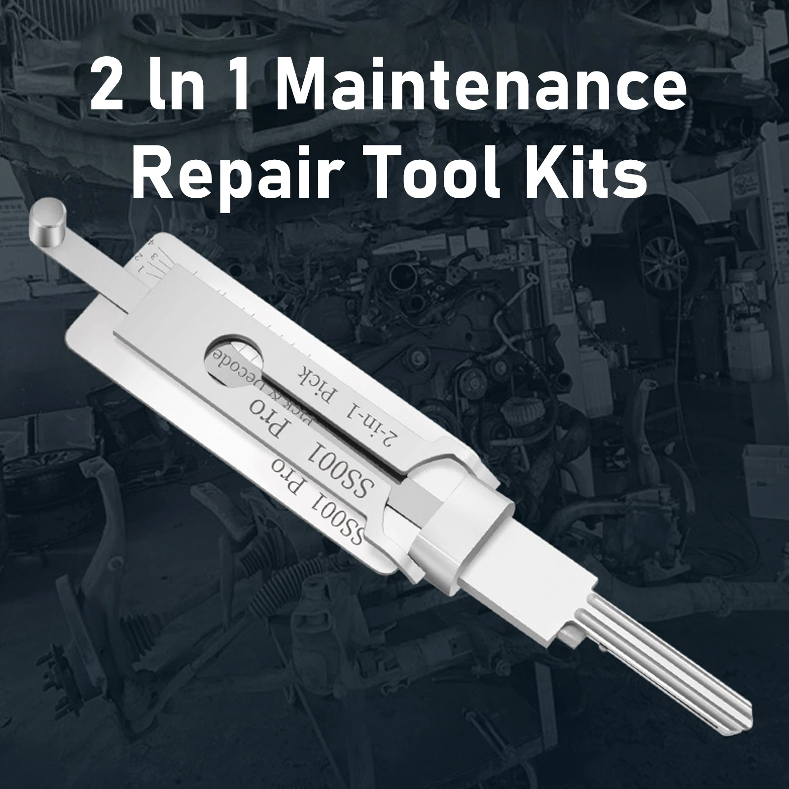 

2-in-1 Stainless Steel Key Decoder Precision Hook and Pickup Hand Measuring Tool Lock Decoder Maintenance Repair Locksmith Tool