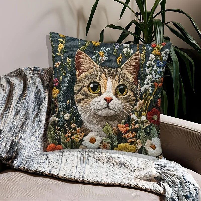 1 قطعة وسادة القط المعاصرة يغطي غرفة نوم مريحة أريكة ساحة المخدة غرفة المعيشة كرسي وسادة تغطي ديكور المنزل هدية ﻿