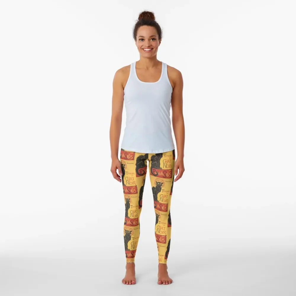 Soon, the Black Cat Tour by Rodolphe Salis Leggings sports woman gym Women's fitness fitness set gym Womens Leggings