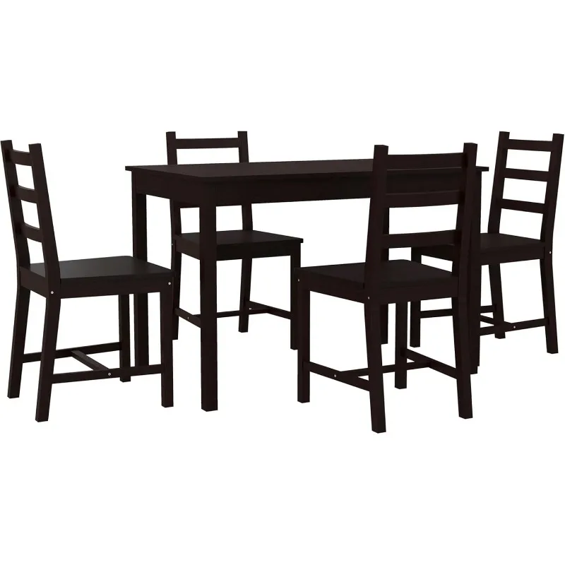 Dining Table Set for 4, 5 Piece Modern Kitchen Table and Chairs, Wood Dining Room Set for Small Spaces