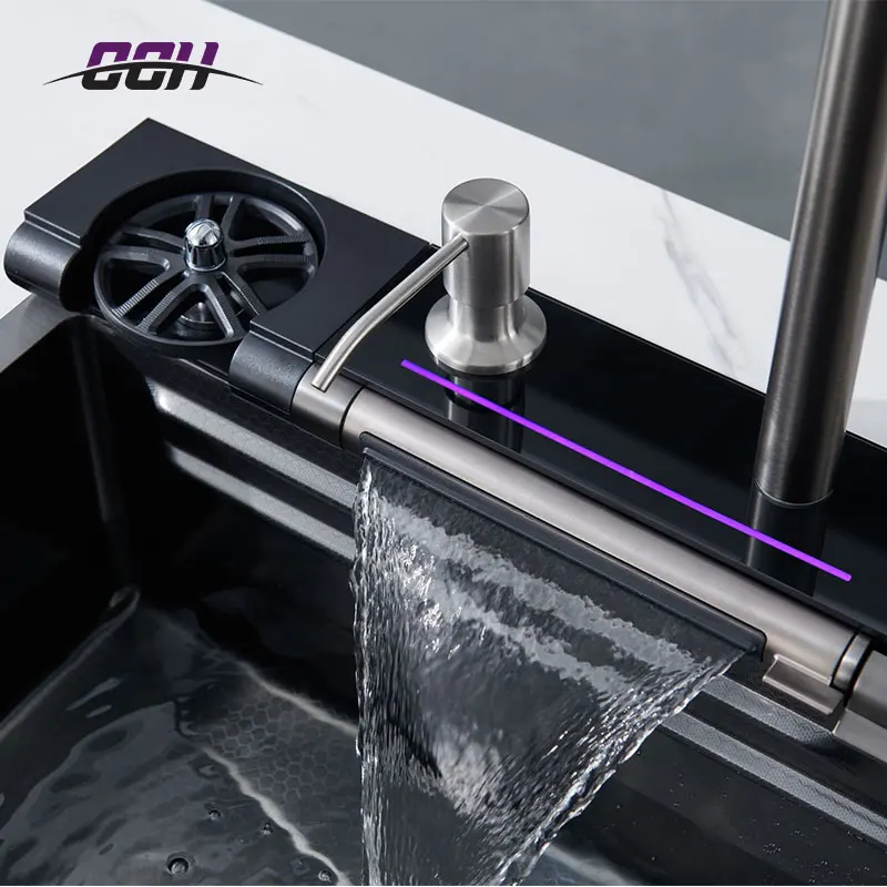 ホットセール スマートキッチンシンク クジラ 大型 シングルスロット 厚みのあるハニカム洗面台 家庭用キッチンシンク