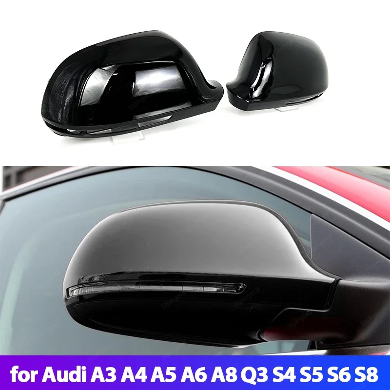 

Car Mirror Cover for Audi A4 S4 A5 S5 B8 A6 S6 4F C6 A8 S8 D3 Q3 A3 8P Signal Light Protection Cover SQ3 Rearview Mirror Cover