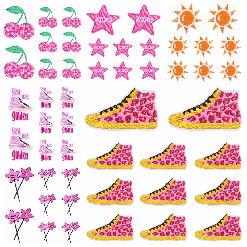 

10 шт., термоклейкие нашивки для одежды, с рисунком