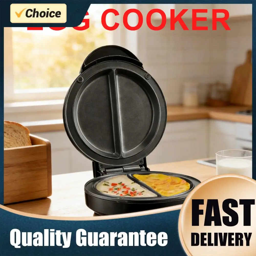 2 Section Electric Omelet Maker Non Stick Coating Dessert Maker Easy To Clean with Indicator Lights Cooking Gadgets for Home
