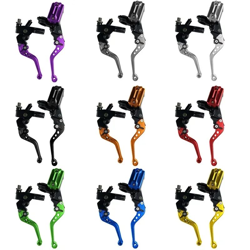 1 Pair CNC 22mm 7/8 Inch Brake Clutch Master Cylinder Lever Assembly With Fluid Reservoir Universal For Scooter Sport Dirt Bike
