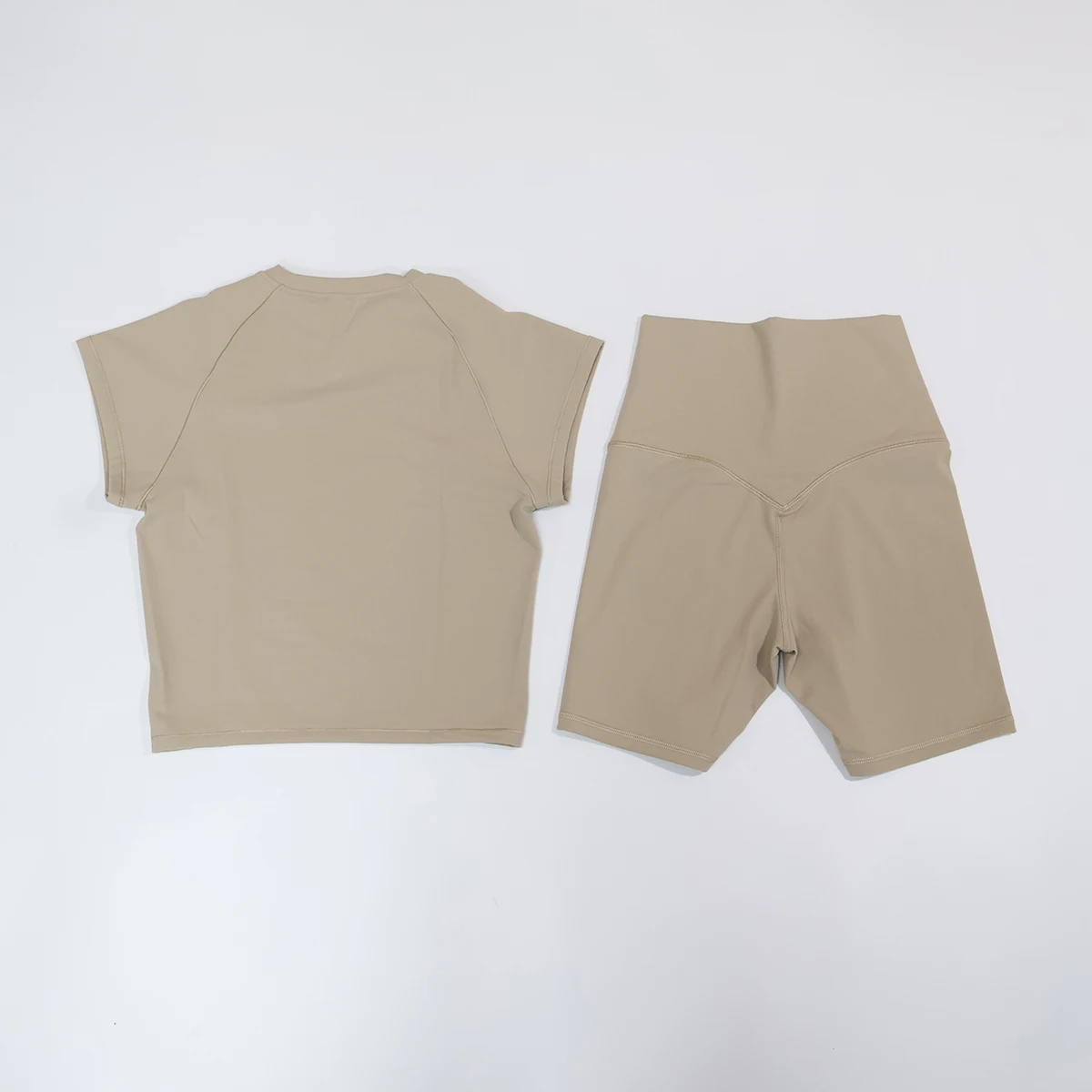 Sommer Damen Zweiteiliges Fitness-Set Kurzärmliges Schnelltrocknendes Yoga-Outfit für Outdoor-Laufsport Damen 2-Teiliges Sportset – Detail 12