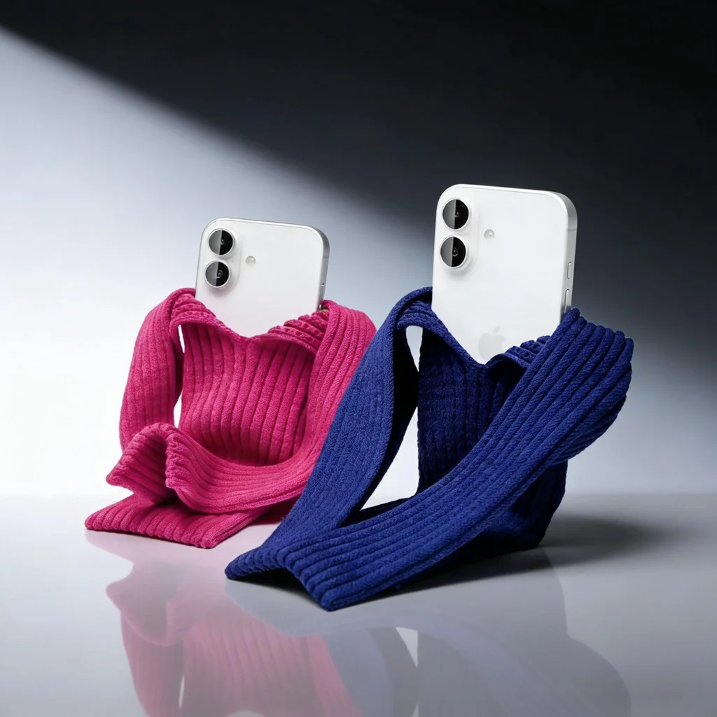 스타일리시한 3D 니트 웨어러블 케이스 아이폰 17 16 15 홀스터 파우치, 아이폰 에어팟 카드 수납 여행 및 미니멀리스트에게 이상적