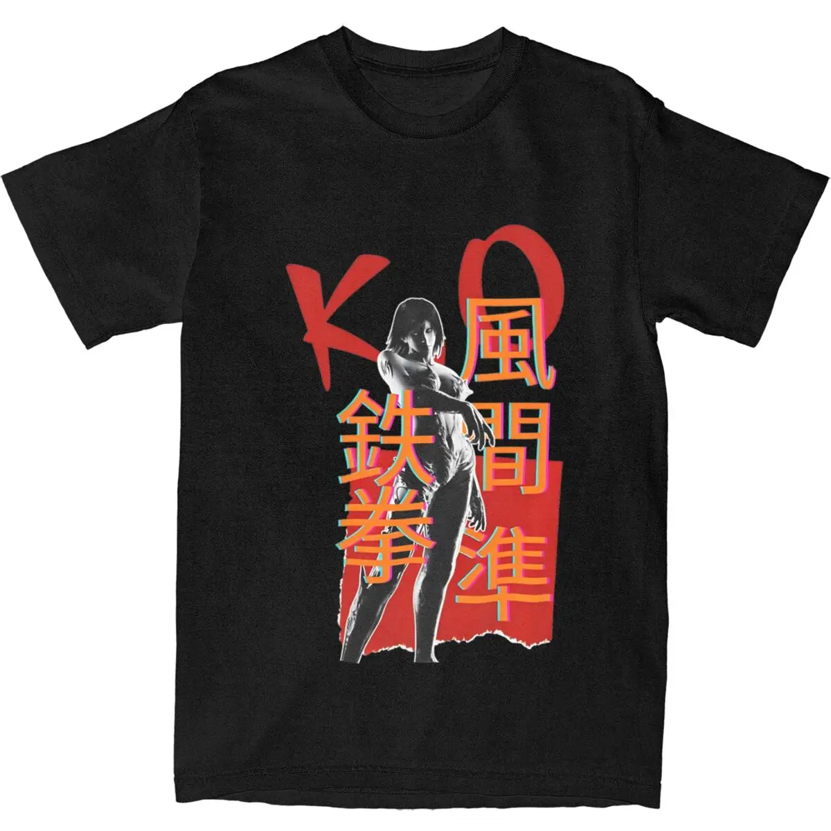 Men's Tekken Jun Kazama T-Shirts 100 Cotton Tops Summer Funny Short-Sleeved T Shirt Crew Neck Harajuku Print Tshirt 4XL 5XL 6XL