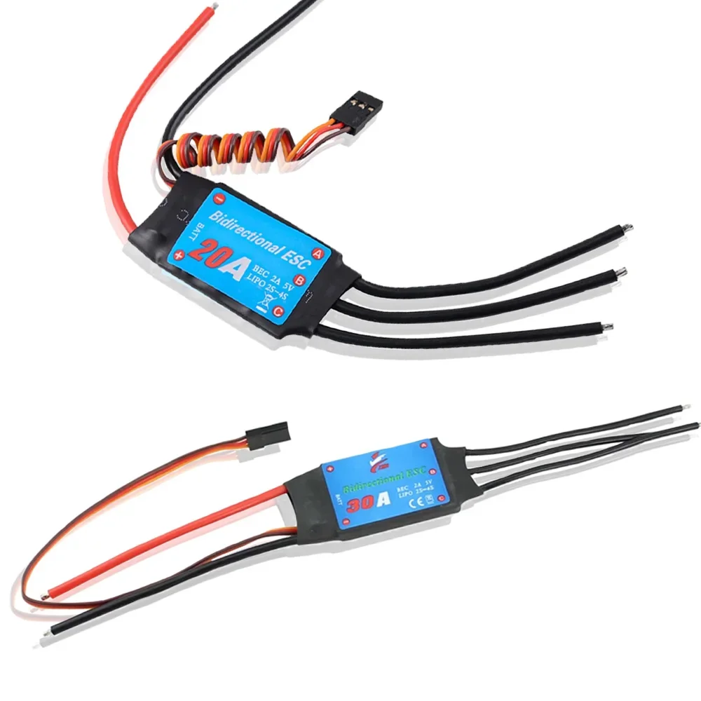 ZMR bidireccional sin escobillas ESC 20A 30A 40A 50A 60A 80A Lipo 2S-4S para coches RC barcos propulsores submarinos