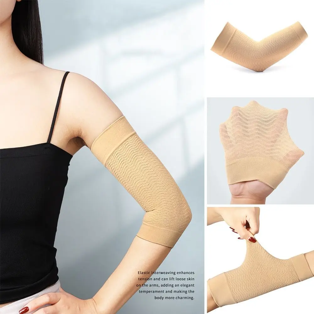 1 Pair Elastic Arm Sleeves Compression Slimming Scar Covering Sleeves Sun Protection Sport Fitness Calf Shaper Sleeve Outdoor