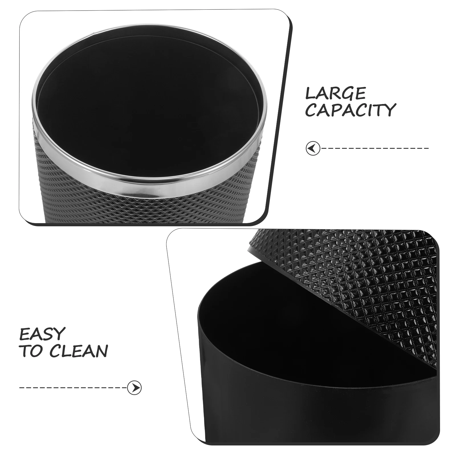

Pressure Ring Trash Can Home Office Garbage Bin Plastic Waste Basket Bedroom Bathroom HouseholdRubbish Storage Space Saving