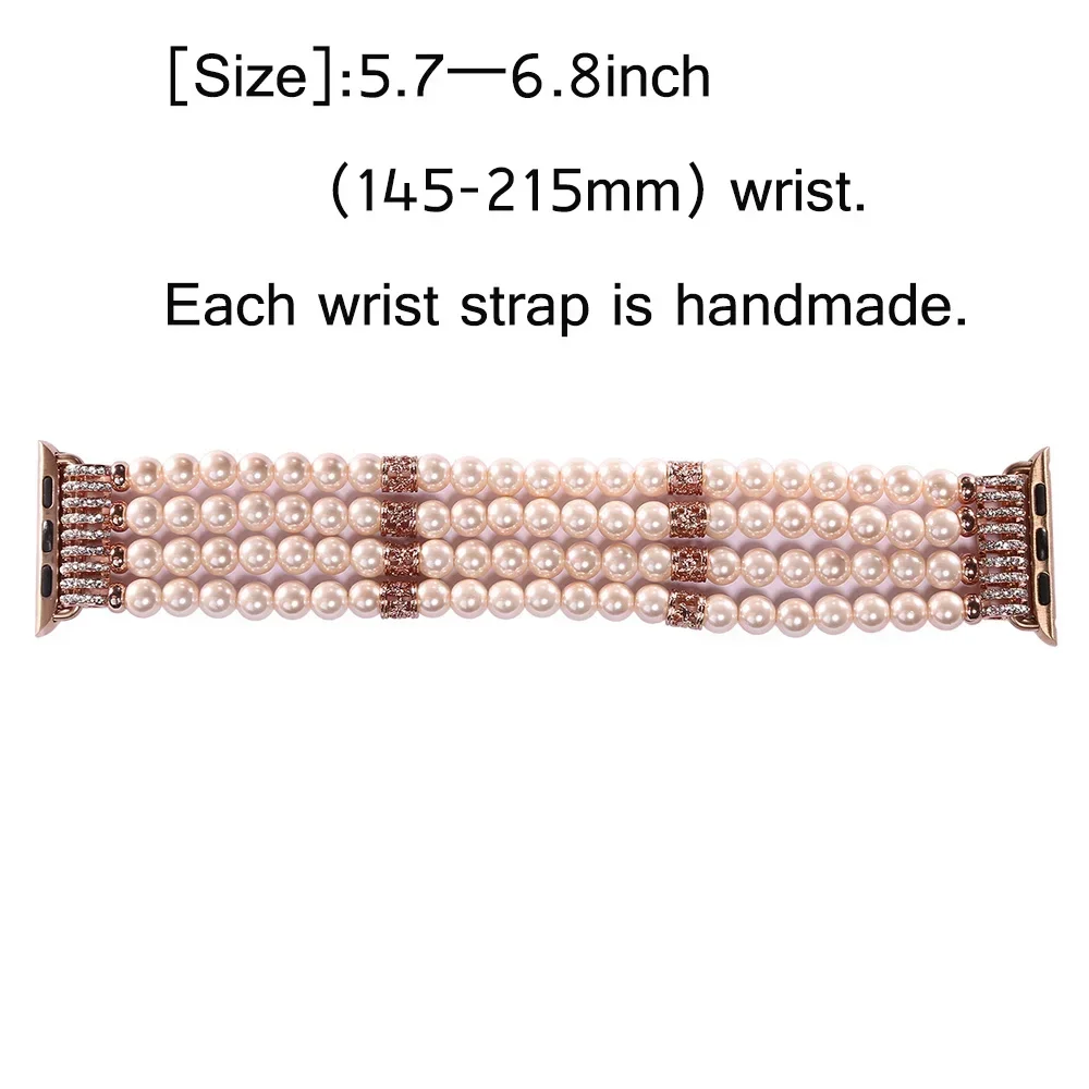 Bracelet de perles pour Apple Watch, Bracelet multicolore, iWatch Ultra, 2, 10, 42, 46mm, 9, 8, 7, 6, 5, 4, SE, 45mm, 41mm, 44mm, 42mm, 40mm, 38mm, 49mm