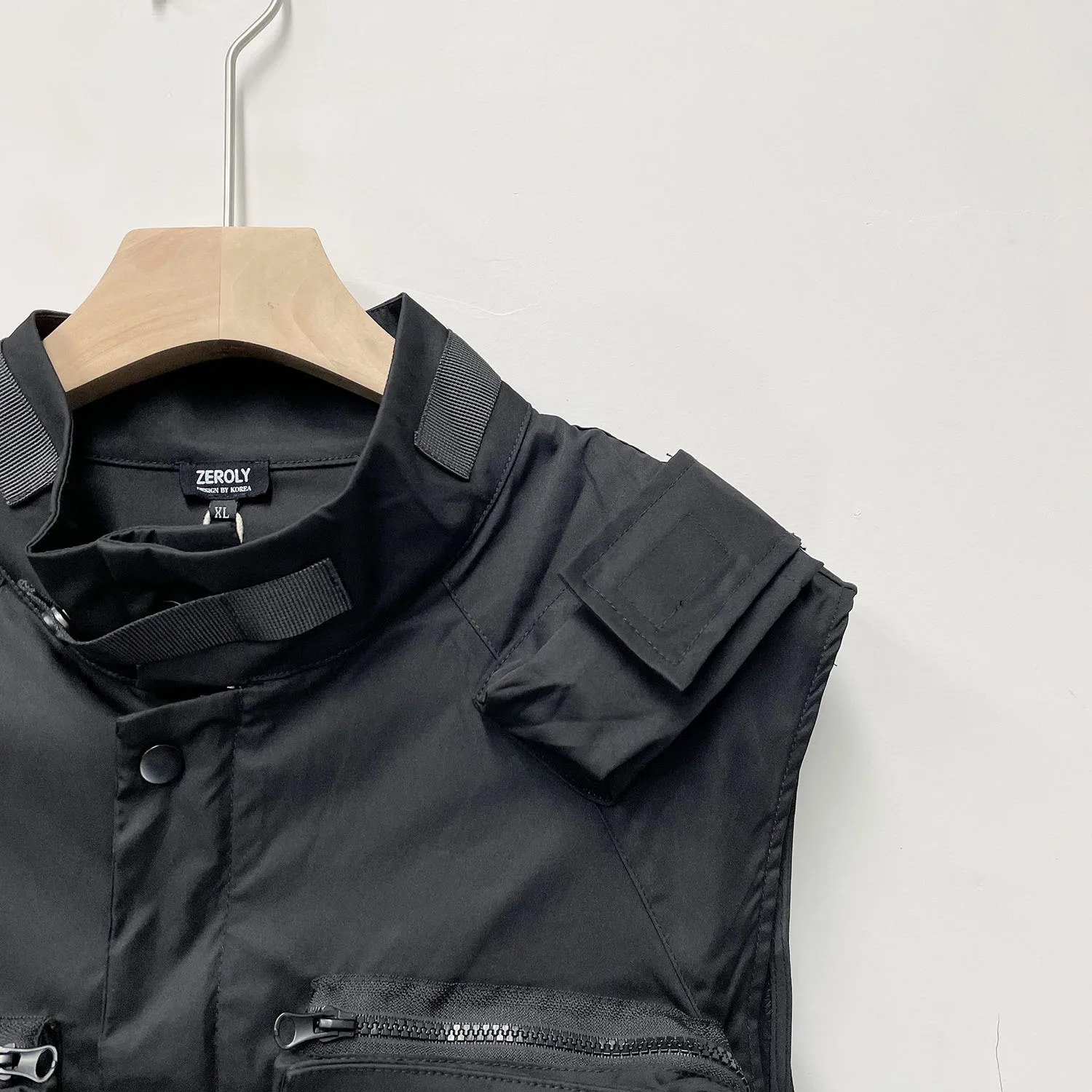 Functional Zipper Three-dimensional Pocket Workwear Vest Men's Tactical Streetwear Casual Vests Loose Workwear Jacket