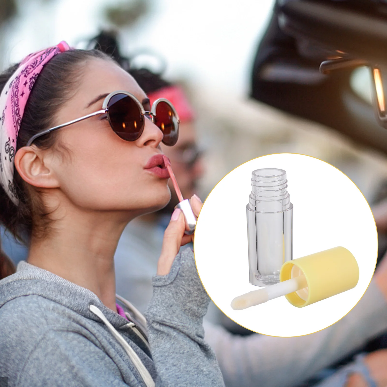 10 pçs 6ml tubos de brilho labial vazio transparente garrafas de viagem com escova para diy bálsamo de óleo labial líquido blush portátil durável