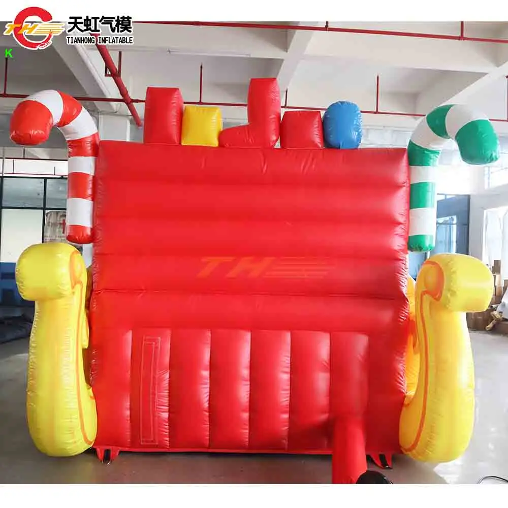 Envío rápido, modelo de trineo de Papá Noel inflable gigante de 4x3x3m, adorno de Navidad, trineo inflable, silla para fiesta de Navidad