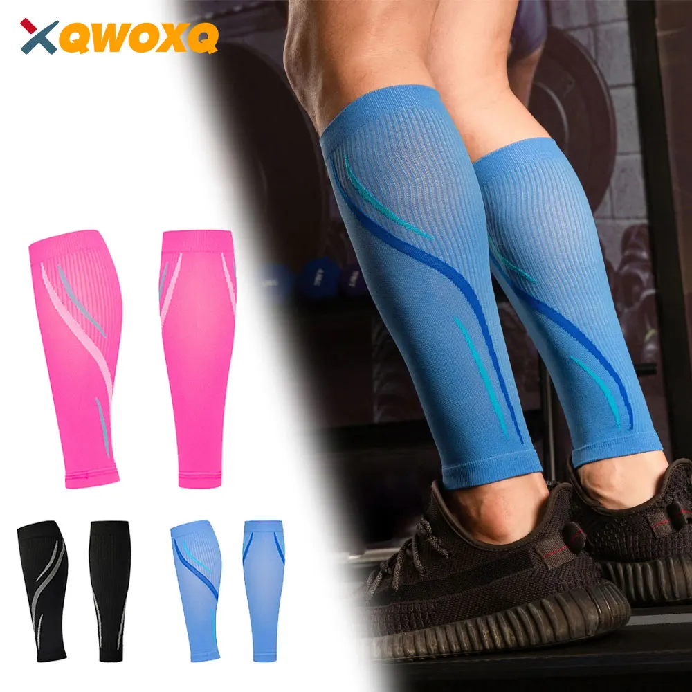 1 Pair Calf Compression Sleeve Men and Women 20-30 MmHg, Shin Splint Compression Sleeve Socks for Varicose Veins Calf Sleeve Gym