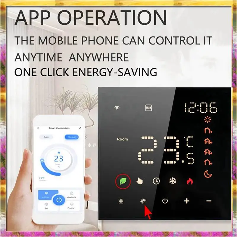 必須アイテム-tuya-wifi-スマートサーモスタット-床暖房サーモスタット-スマートホーム電気暖房-音声制御-led-カラースクリーン-ホワイト