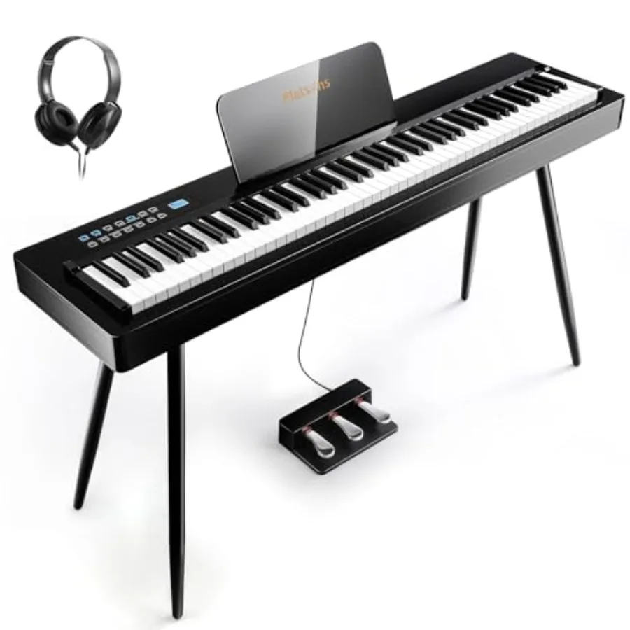 

Цифровое пианино Hi-Fi с 88 взвешенными клавишами и молоточковой механикой для начинающих и среднего уровня, глянцевое черное, для взрослых