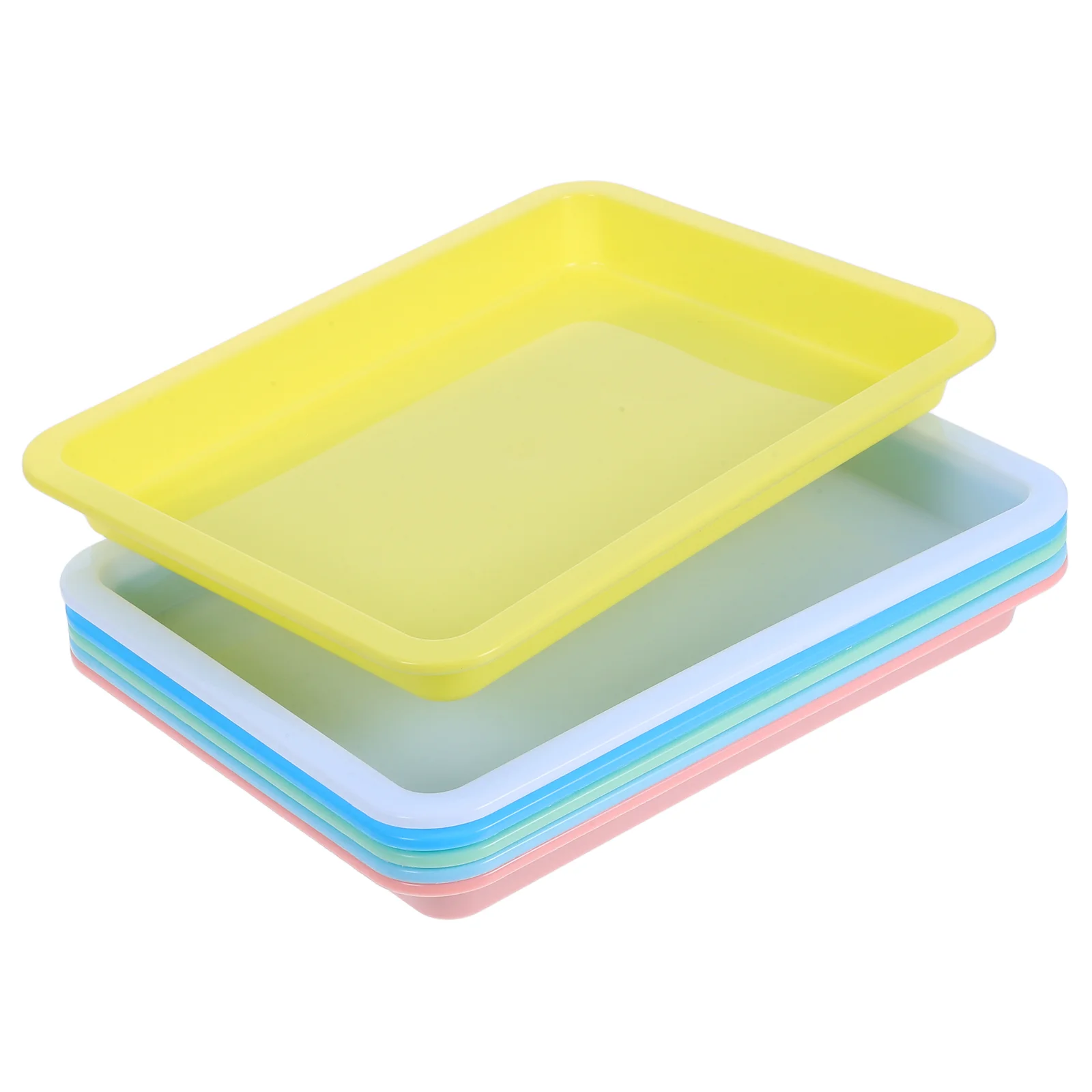 6pcs Colorful Plastic Activity Trays for Painting and Crafts DIY Projects and Activities Plastic Serving Tray Crafts Trays