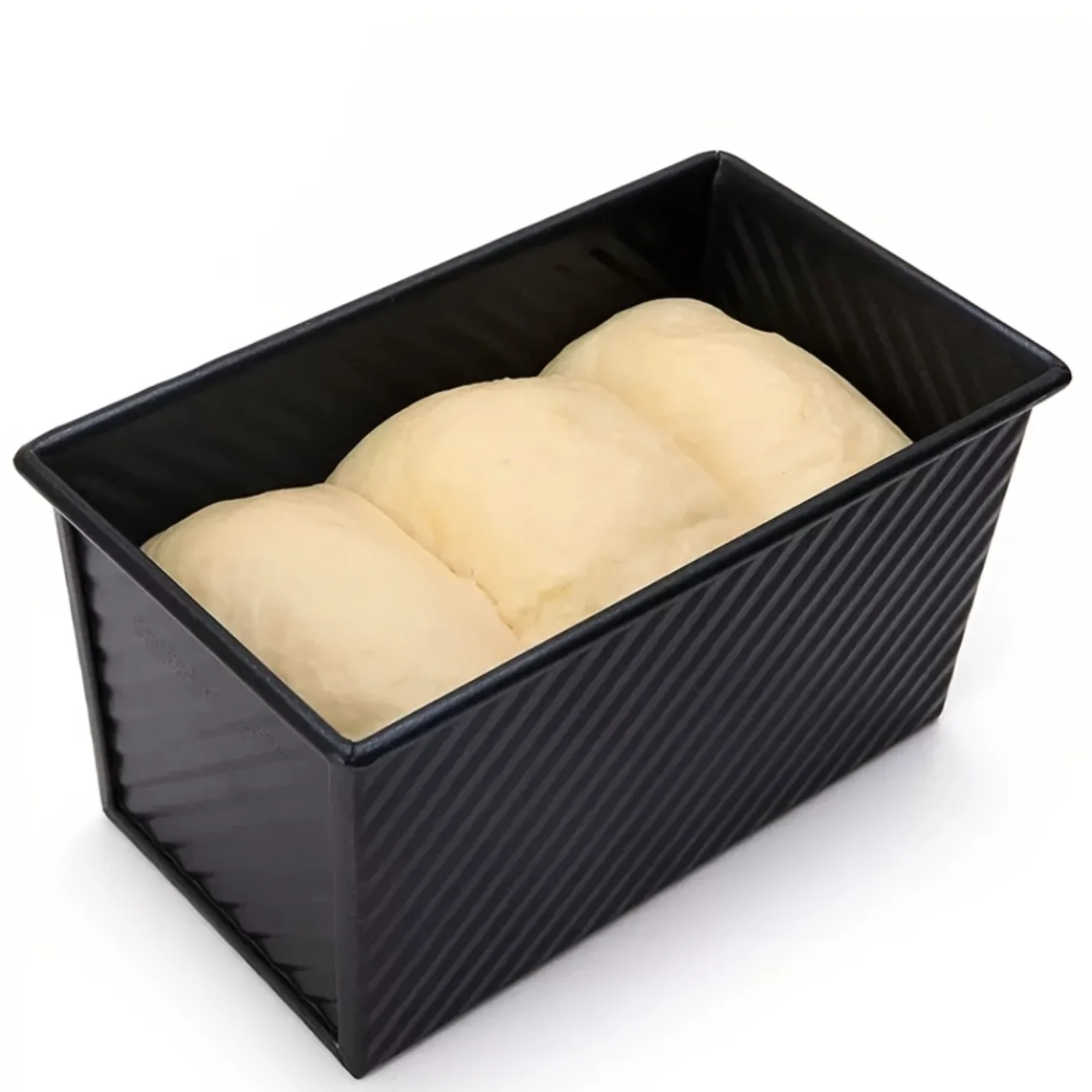 1pc Black Carbon Steel Corrugated Covered Toast Box Baking Tool Bread Mold Toast Box Toast Baked Eggs