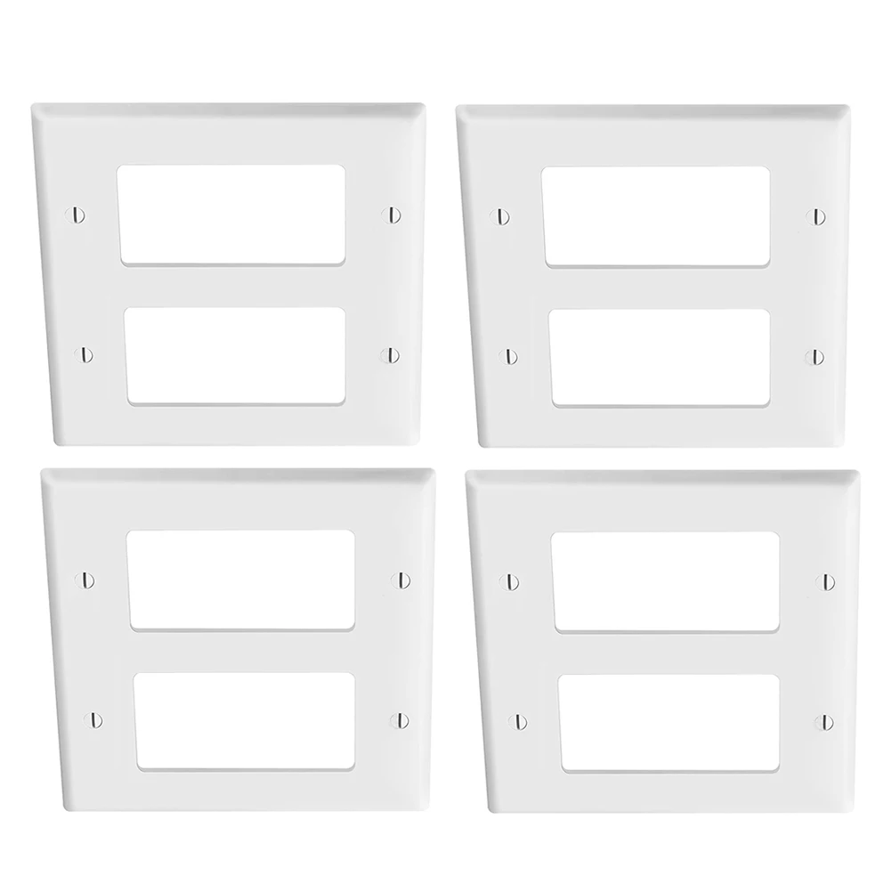 

4pcs Decorative Wall Plates Unbreakable Thermoplastic Electrical Outlet Cover Plate Light Switch Socket Frame Ceiling