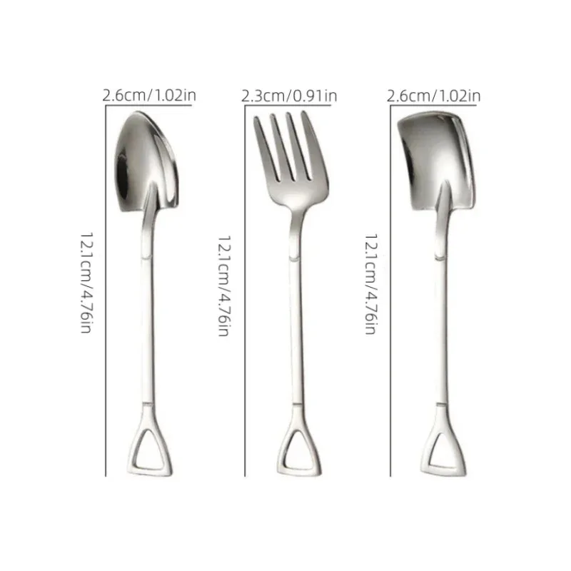 Thick Shovel Spoons Stainless Steel TeaSpoons Creative Coffee Spoon For Ice Cream Dessert Scoop Tableware Set Fruit Fork