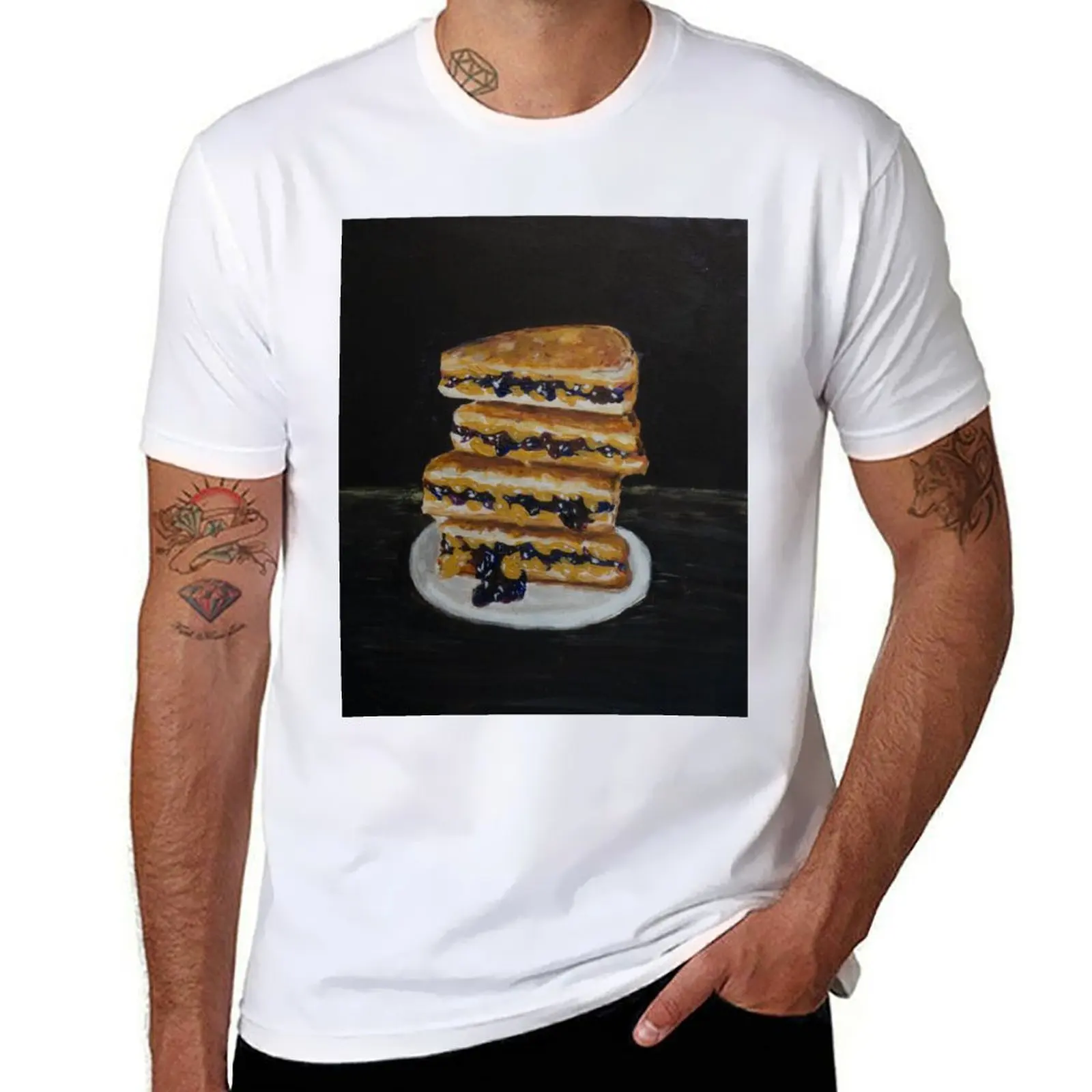 Camiseta Peanut Butter and Jelly Sandwich, camiseta informal de corte holgado para el trabajo