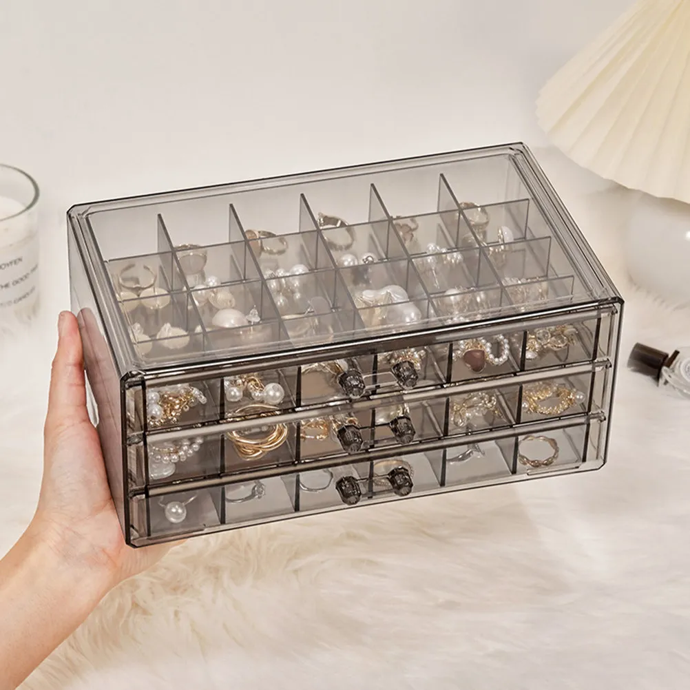 Fashionable Drawer Jewelry Organizer Box with Multi-Grids for Travel Storage of Accessories and Makeup Jewelry Organizer Box