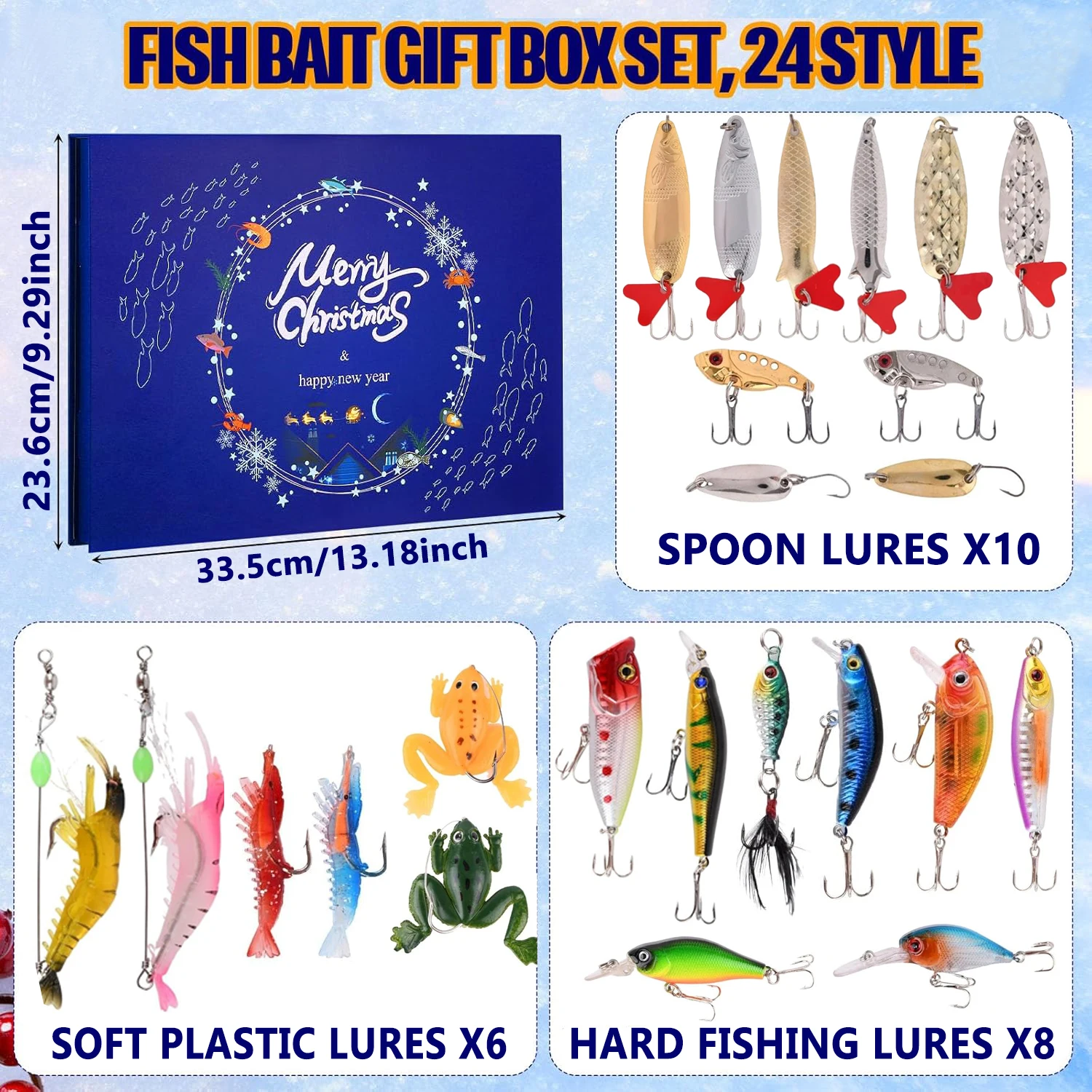 Mens Grooming Advent Calendar - 1/2pcs Advent Calendar Fishing Christmas Countdown