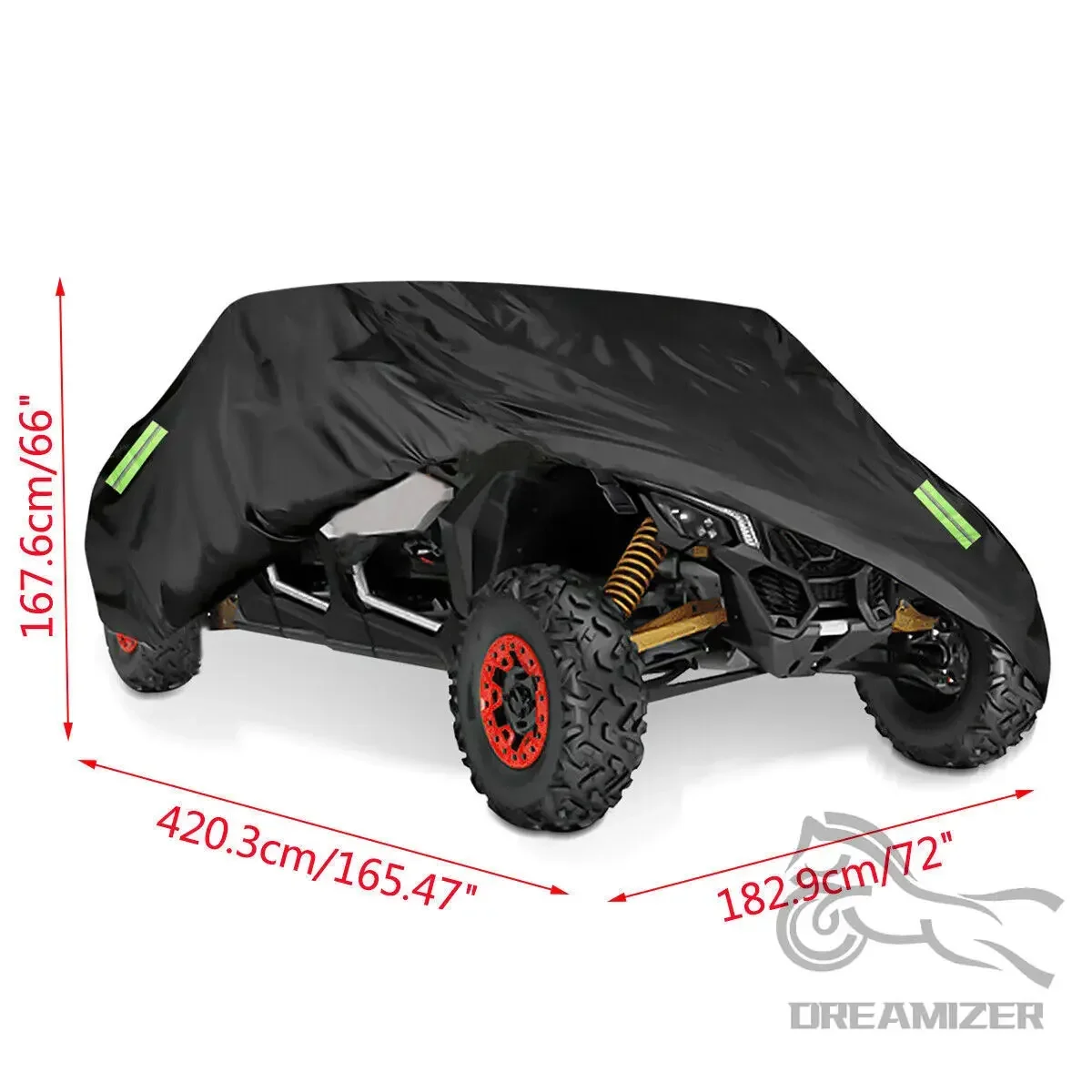 UTV 300D Utility Vehicle Storage Cover Compatible With Polaris RZR PRO XP, RZR PRO R for Can-Am for Kawasaki 4-Seats Black