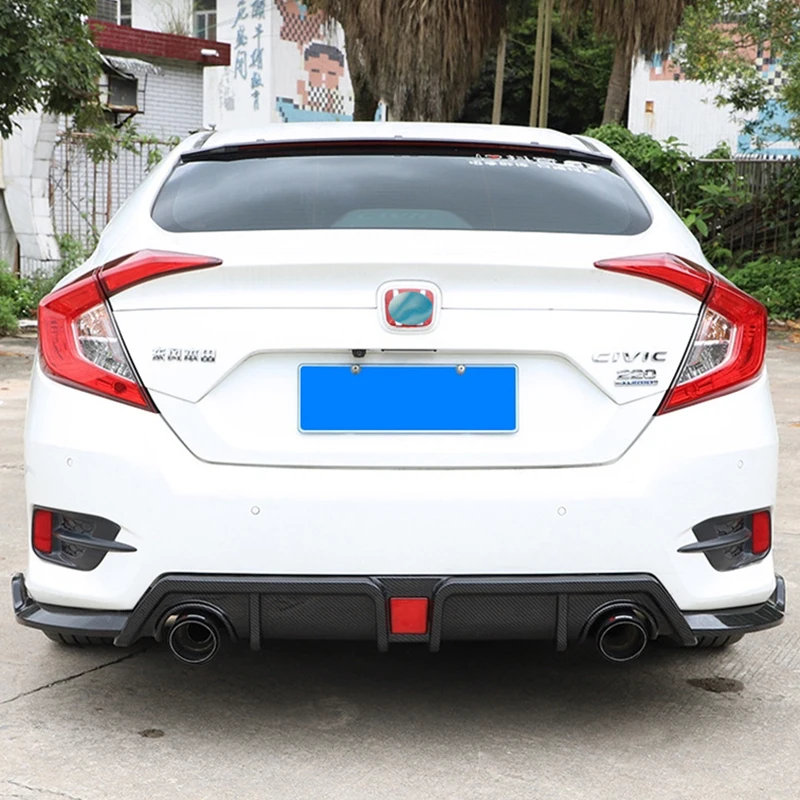 For Honda Civic Sedan Carbon Fiber Tail Throat Exhaust Tube Muffler Refit Accessories Body Kit 2016-2020 Year