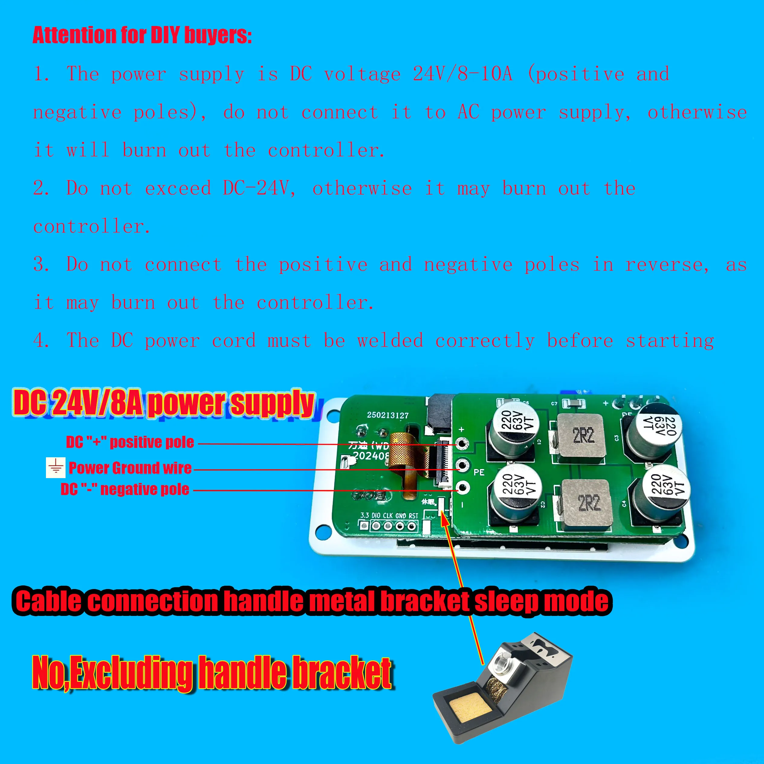 T12 C115 C245 C210 Control Board 2.62in OLED 4 display interfaces Electric Soldering Iron Soldering Station Controller DC 24V 8A