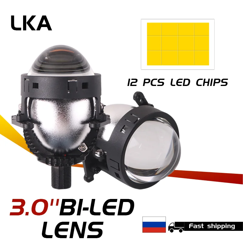 

3.0 Bi LED Priojector Lenses Headlights for 12V Car H7 LED H4 H1 9005 9006 Lamps 5500K 70W LED Headlight Auto Retrofit Accessory