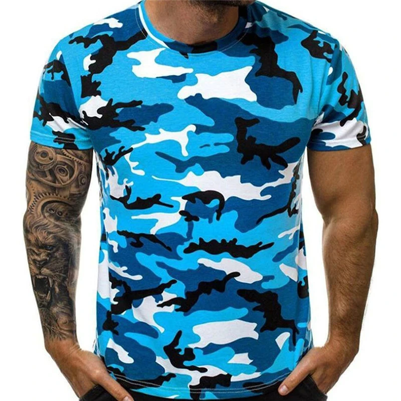 Camouflage 3D Printed Pattern T-Shirt Short Sleeve Men\'s Clothing For Summer T Shirts Comfortable Top Outdoor Sportwear
