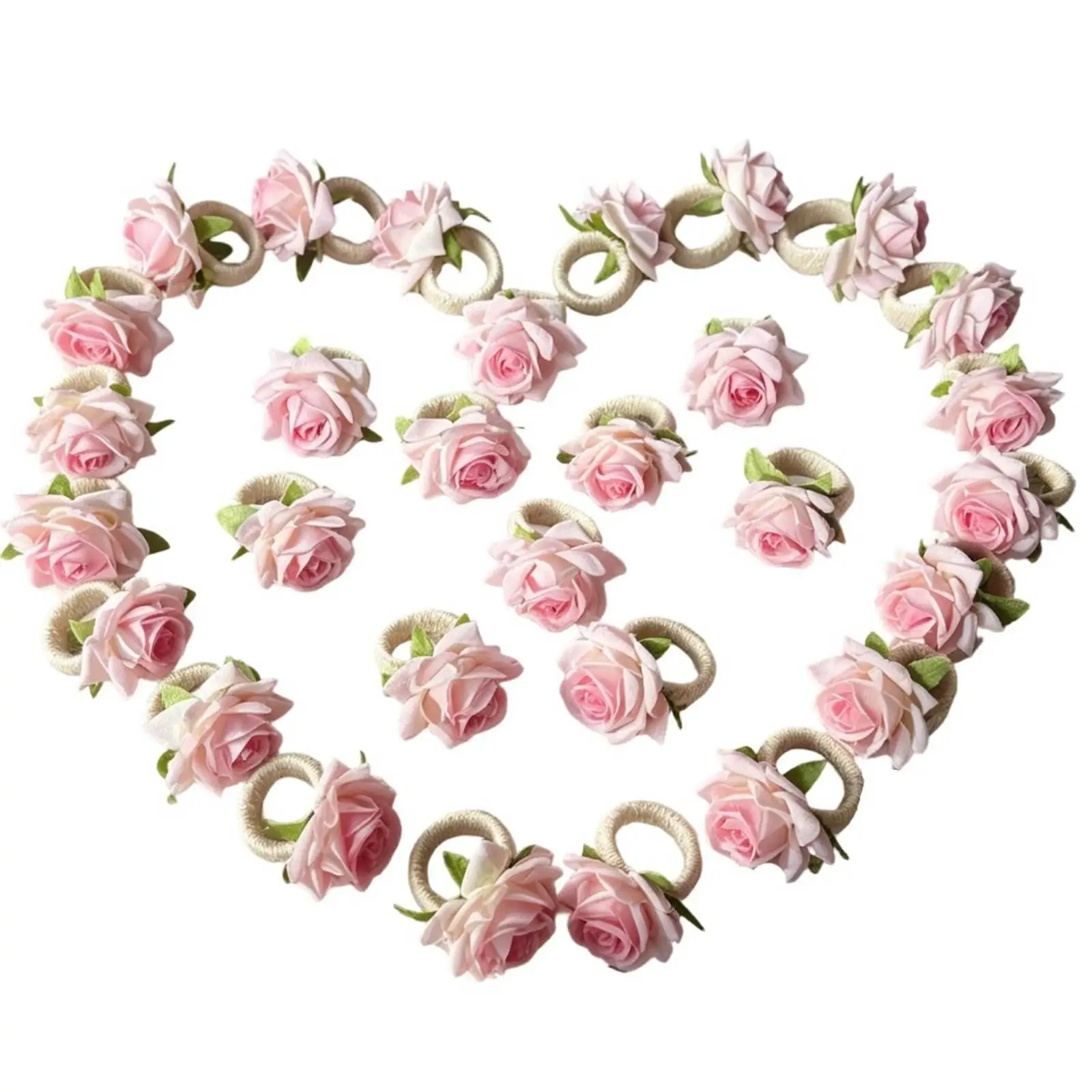 Luxury Napkin Rings Rose Motif Round Table Napkin Decor Secure Holder for Formal Dining