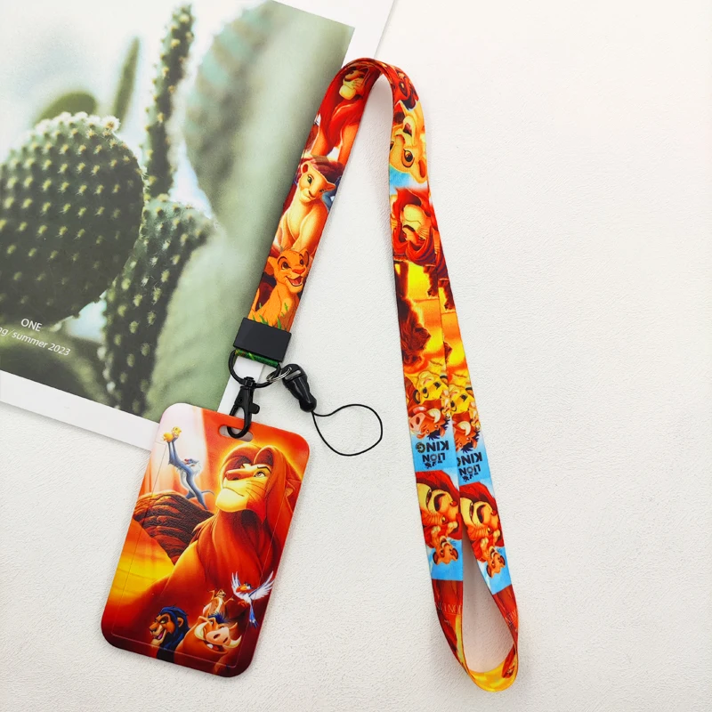 Disney Lion King Credential Kaarthouder Kawaii Cartoon Metro Badge Kaarthouders Student Campus Lanyard Kaarten Houder