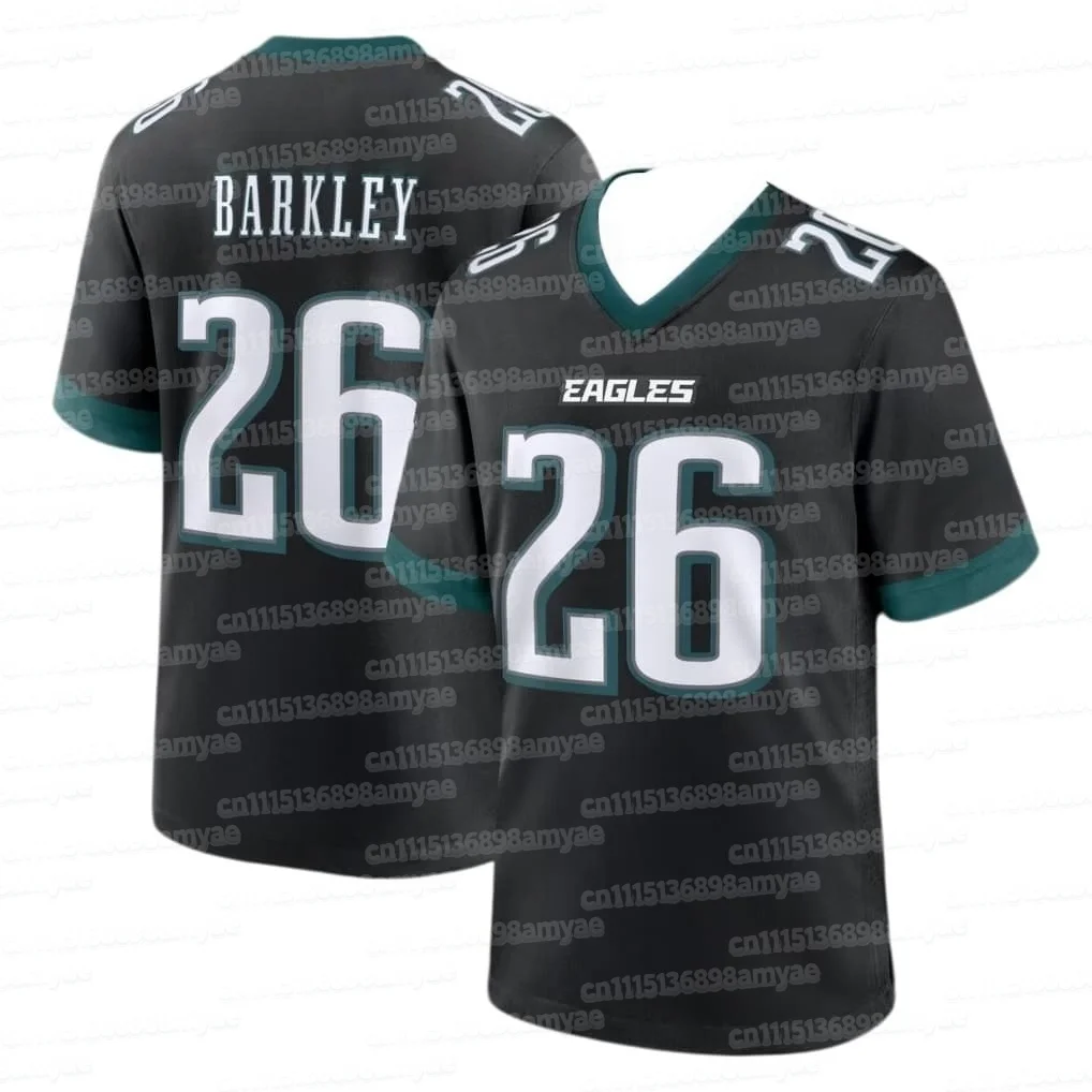 # 26 Barkley American-Football-Trikot V-Ausschnitt Kurzarm-Sportoberteil Fan-Uniform Schnelltrocknend Atmungsaktives T-Shirt Familien-Match – Detail 6