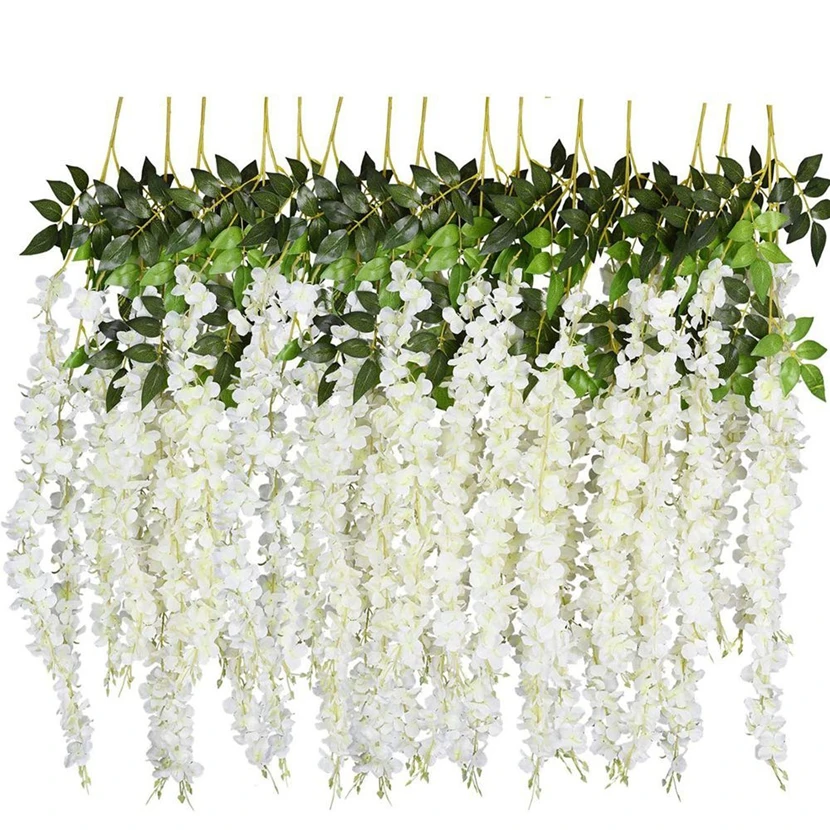 Artificial Flowers Rattan Home Wedding Celebration Hotel Festival Party Outdoor Garden Wall Garland DIY Gift Box Decor Accessory