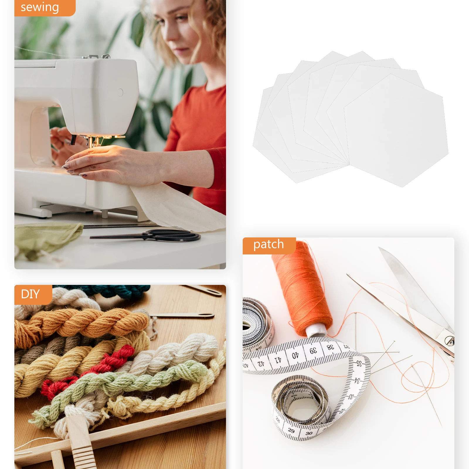 100pcs Paper Board Tools Quilting Templates Piercing Patterns Sewing Patchwork Paper Molds Craft Supplies For Diy Home Clothing