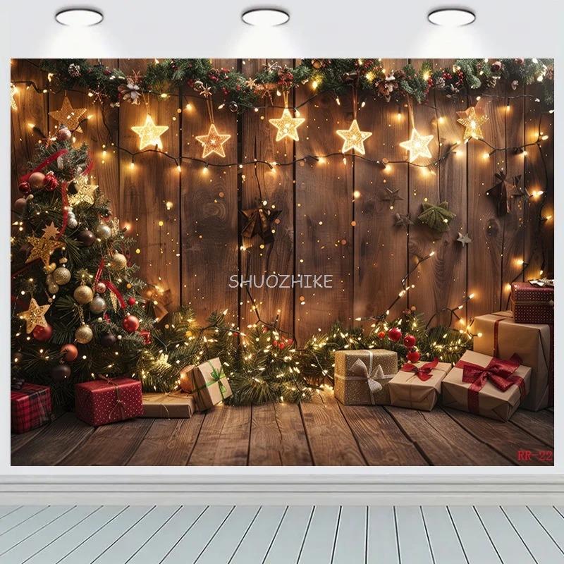 

Christmas Day Flower Wreath Photography Backdrops Props Indoor Decoration Winter Wonderful Xmas Eve New Year Background RD-05